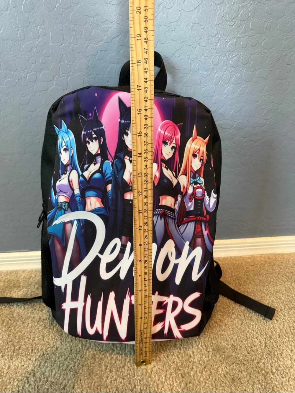 Demon Hunters Anime Print Backpack - Black/Pink